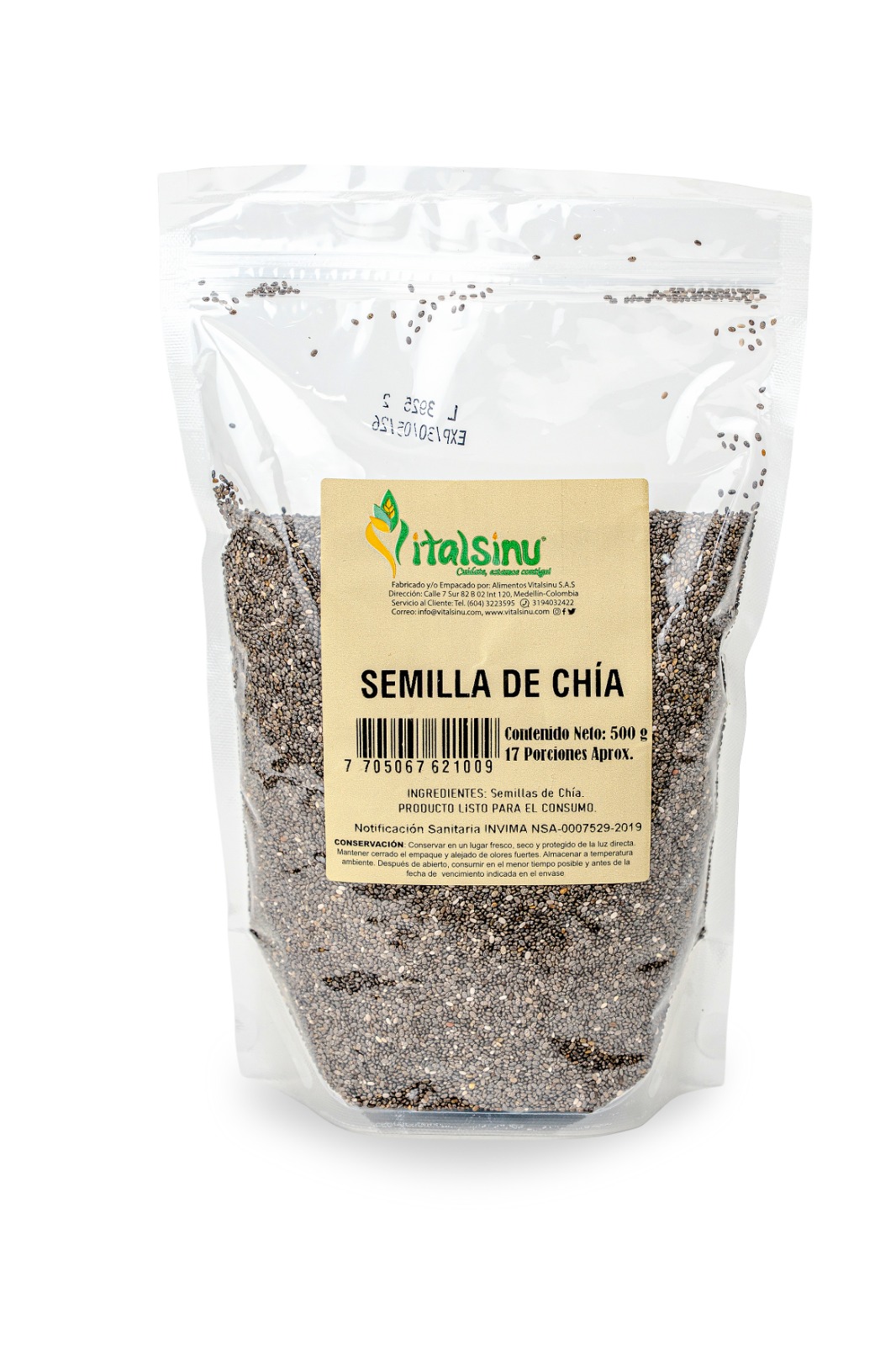 Semillas de Chía 500gr - Producto saludable Vitalsinú