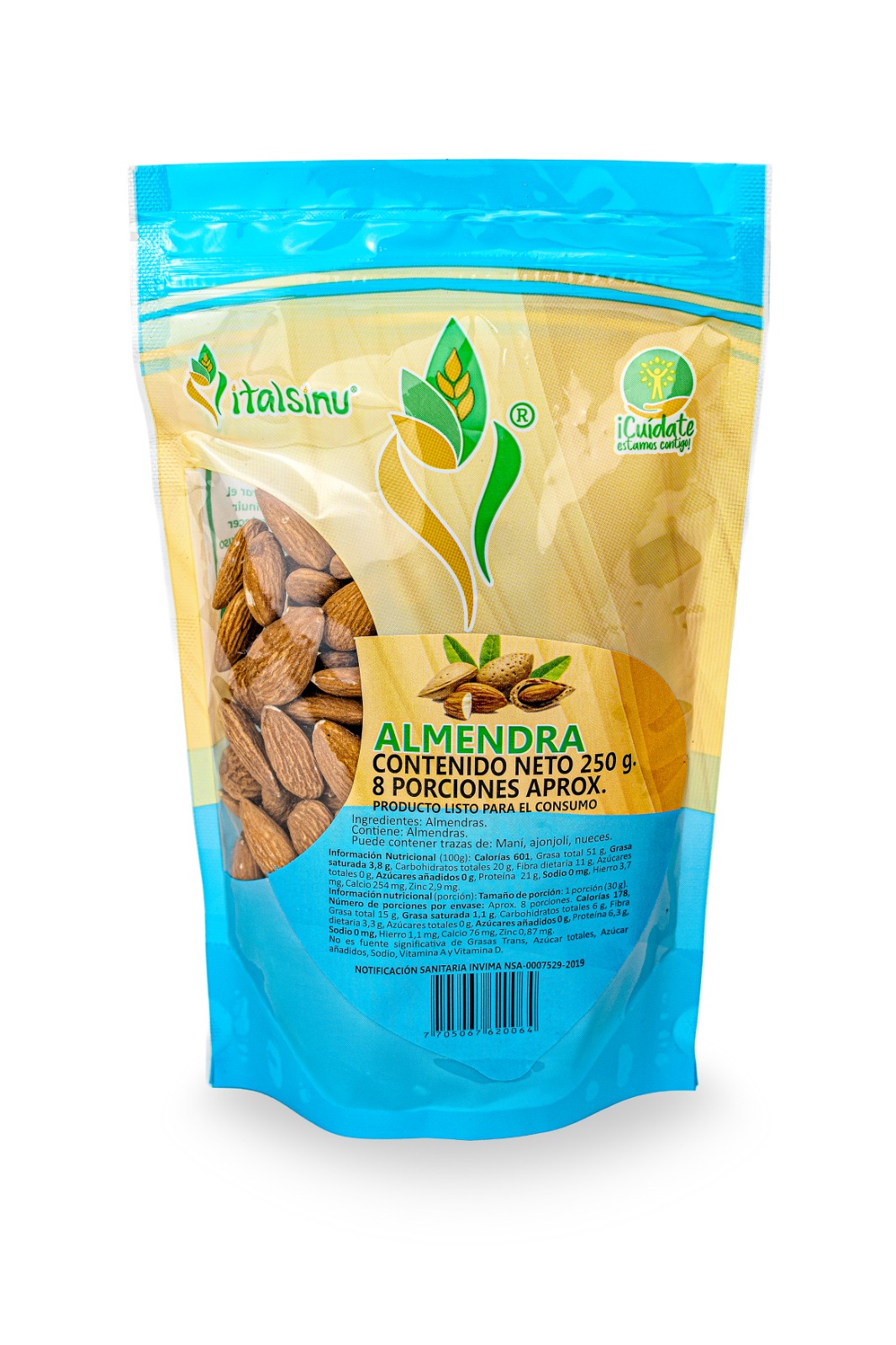 Almendras Natural 250gr - Presentación disponible