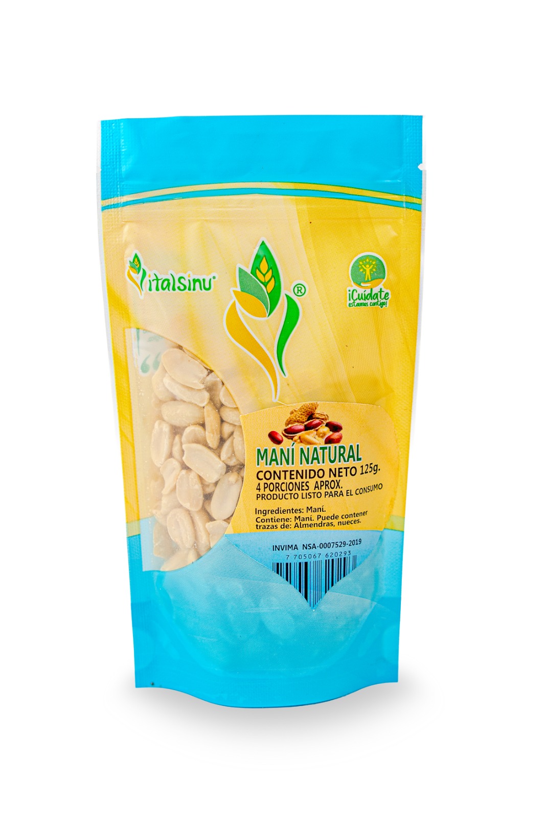 Maní Natural 125gr - Producto saludable Vitalsinú