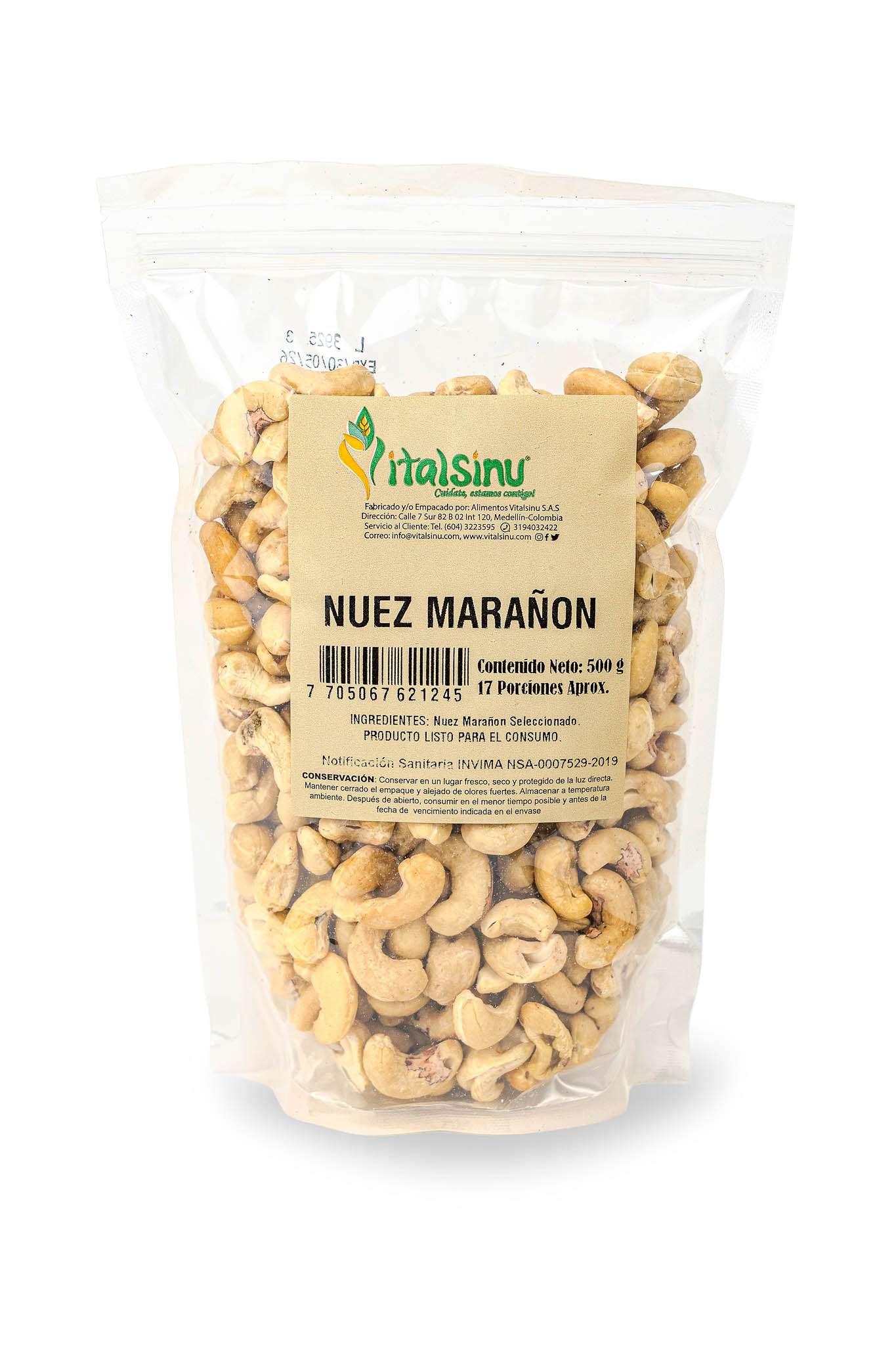 Nuez Marañon 500gr - Producto saludable Vitalsinú