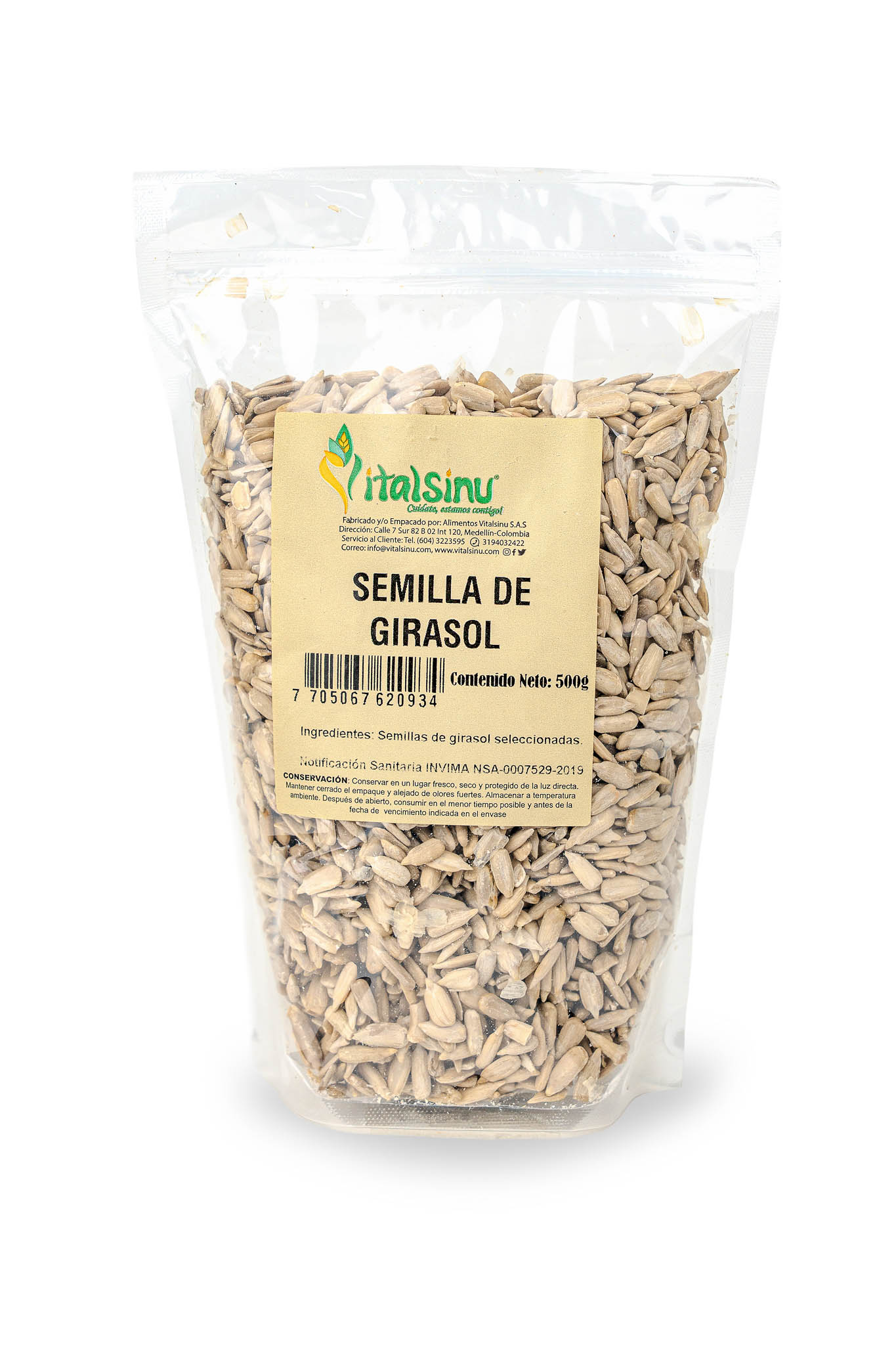 Semillas Girasol 500gr - Producto saludable Vitalsinú