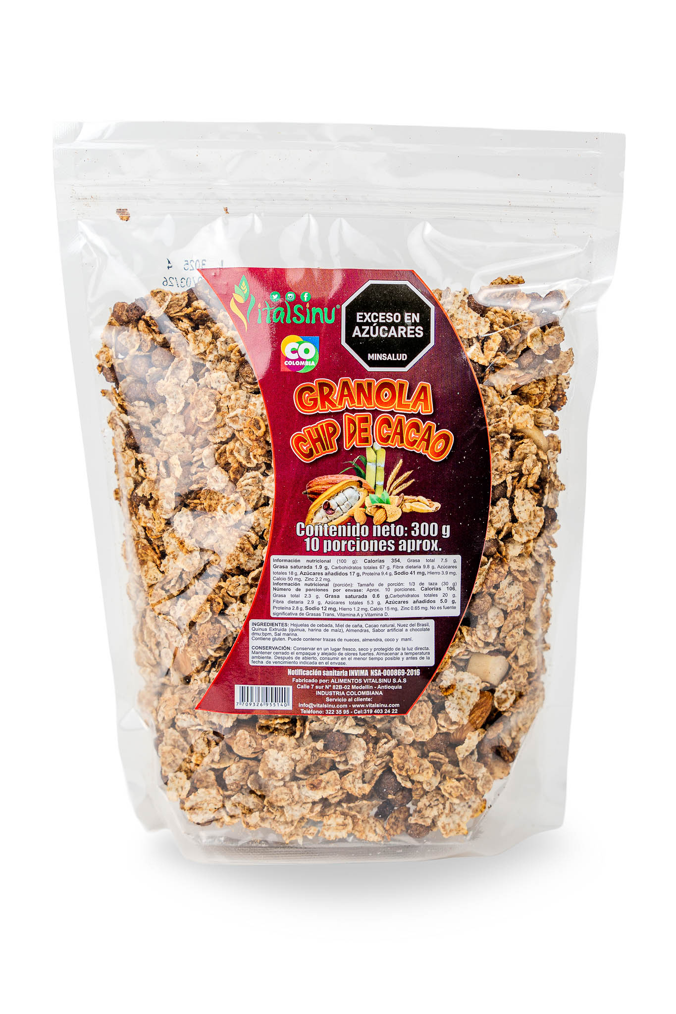Granola Chip de Cacao 300gr - Presentación disponible
