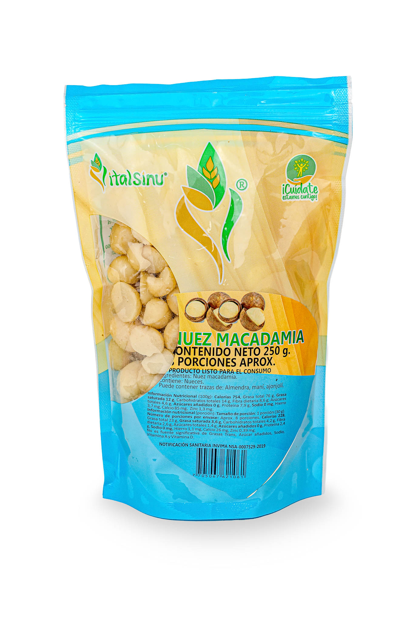 Nuez Macadamia 250gr - Producto saludable Vitalsinú
