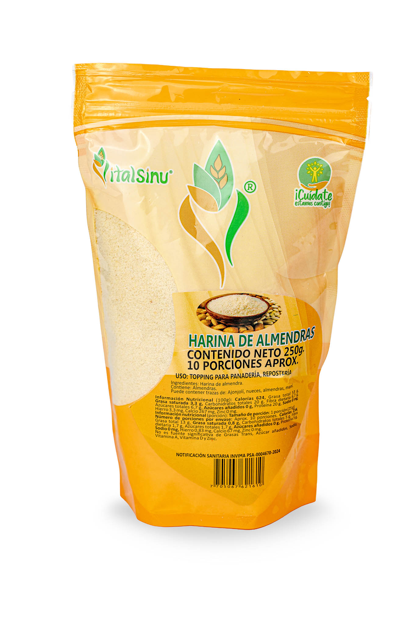 Harina de Almendra 250gr - Producto saludable Vitalsinú