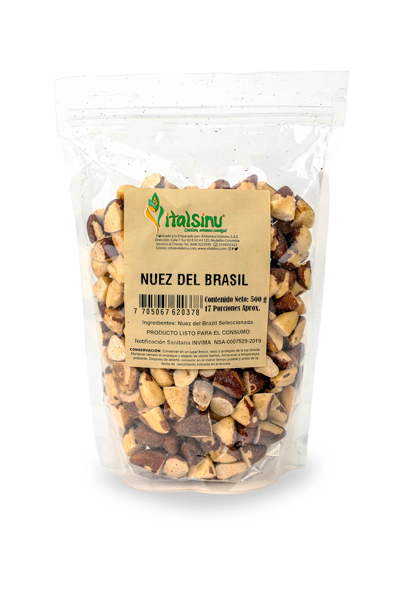 Nuez del Brasil 500gr - Producto saludable Vitalsinú