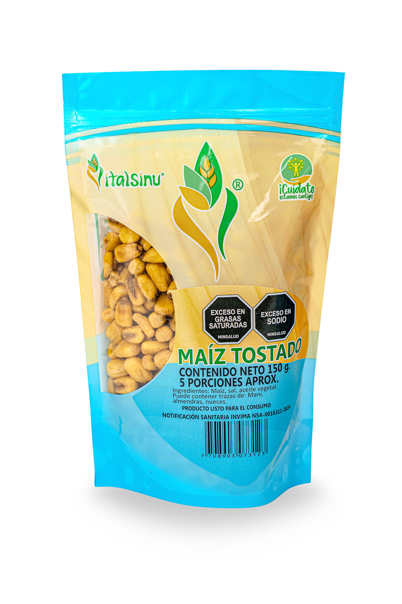 Maiz Tostado 150gr - Producto saludable Vitalsinú