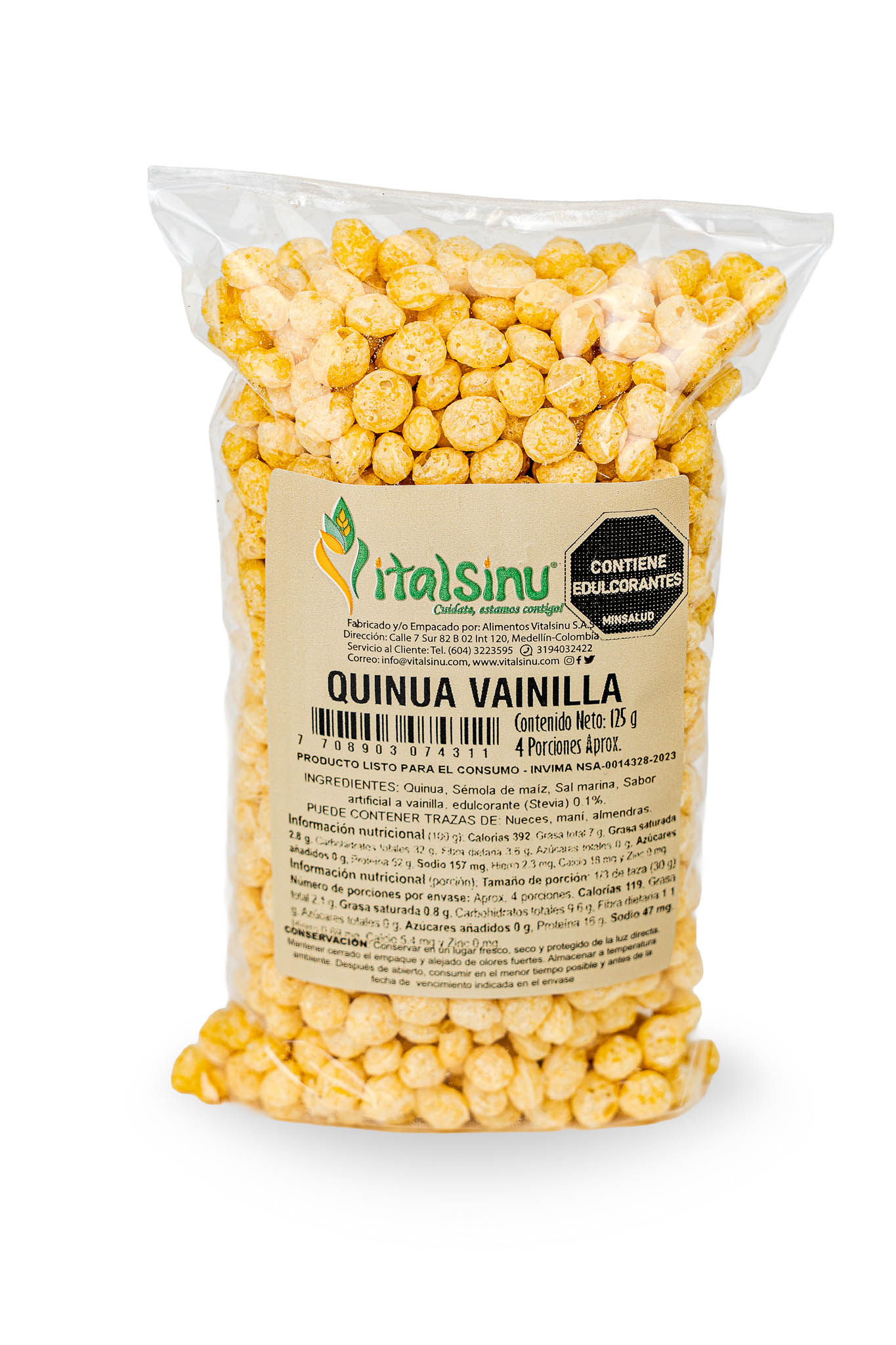 Quinua Vainilla 125gr - Presentación disponible