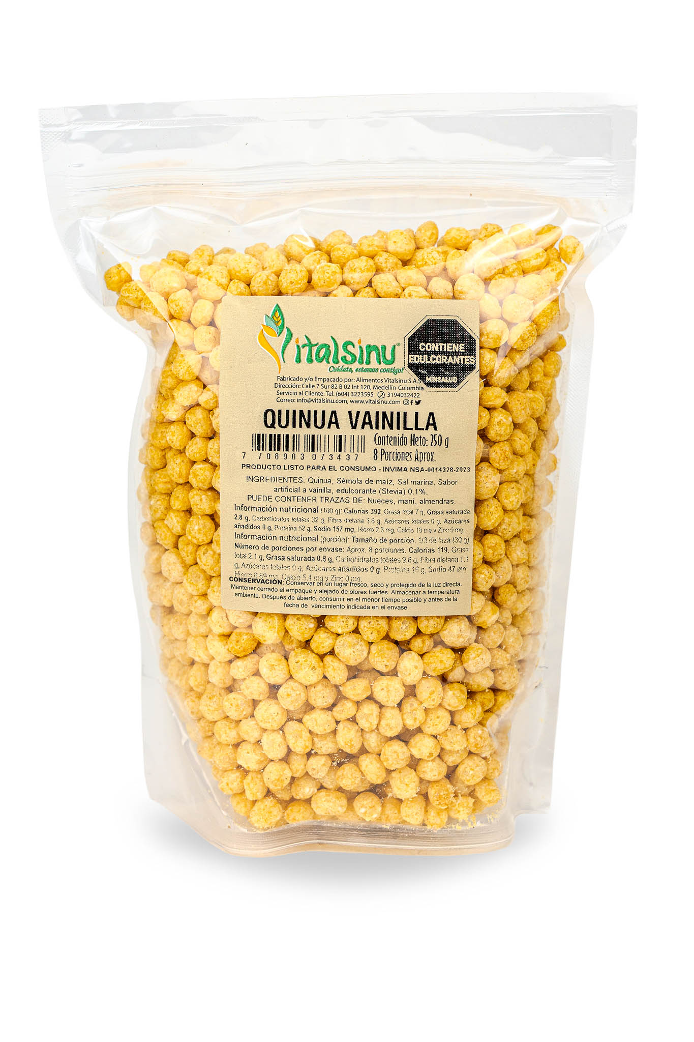 Quinua Vainilla 250gr - Presentación disponible