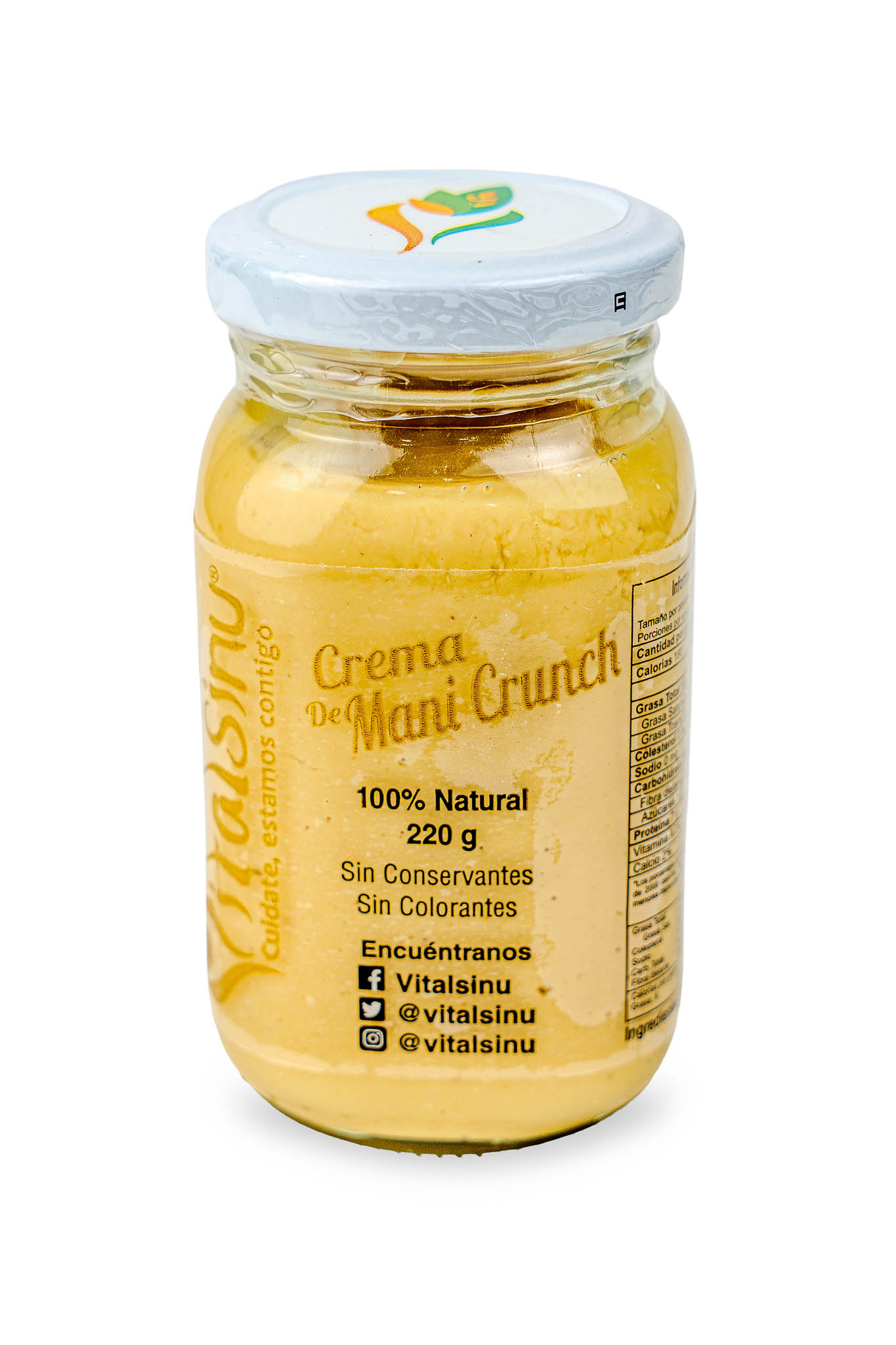 Crema de Maní Crunch 220gr - Producto saludable Vitalsinú