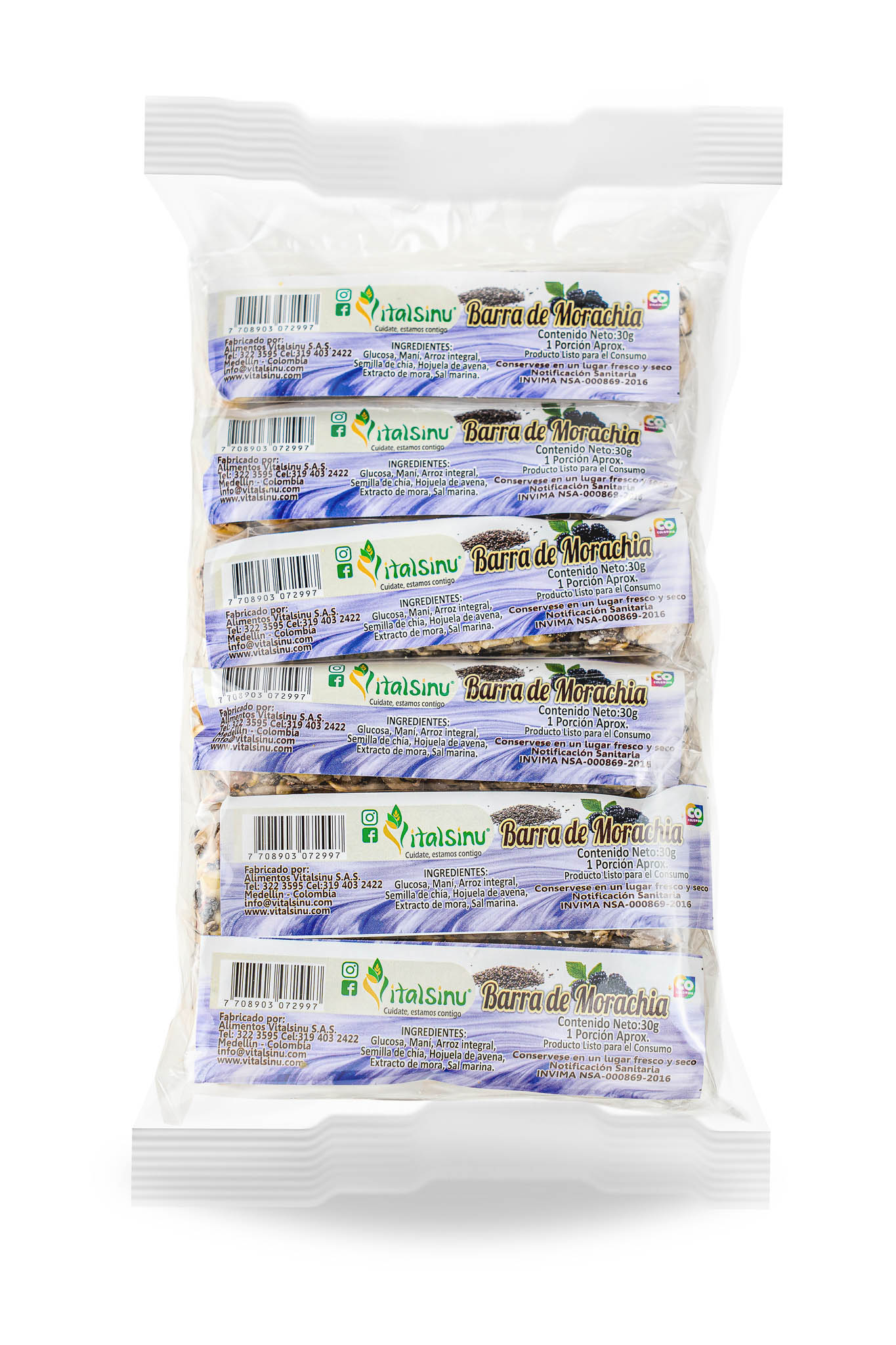 Barra Morachia 180gr - Producto saludable Vitalsinú