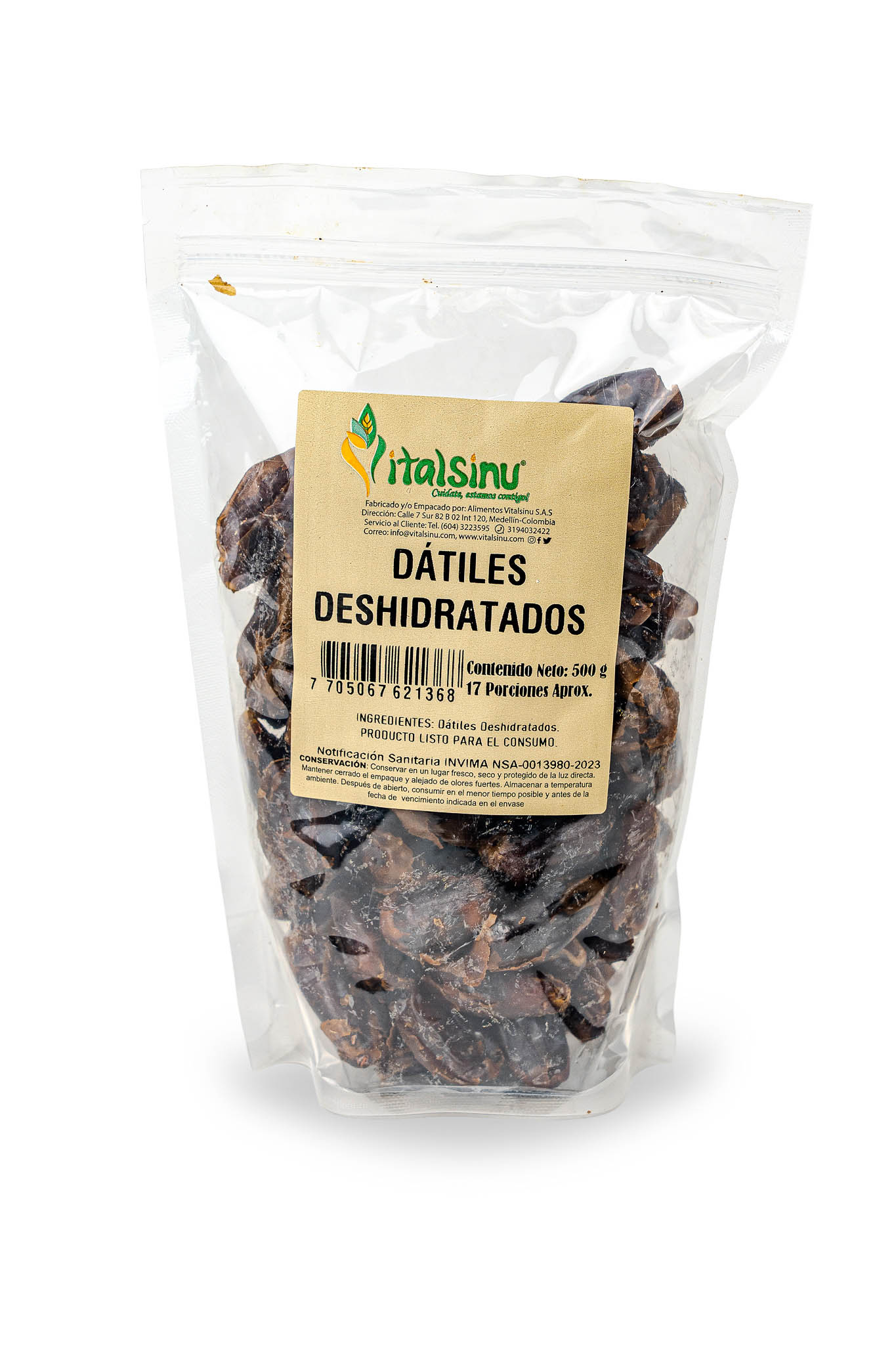 Dátiles Sin Semillas 500gr - Producto saludable Vitalsinú