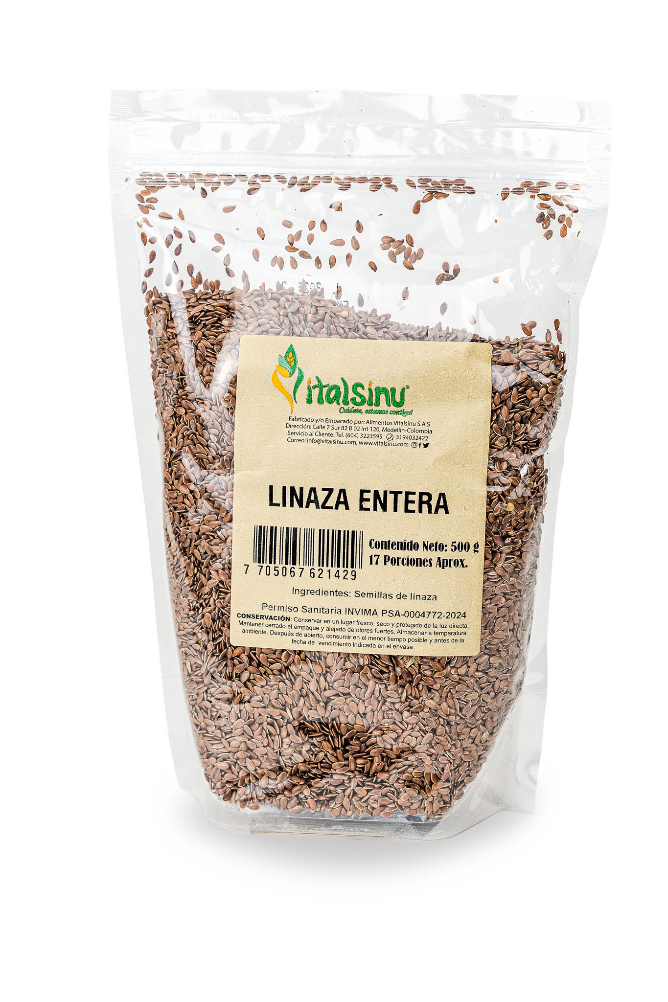 Linaza en Grano 500gr - Producto saludable Vitalsinú