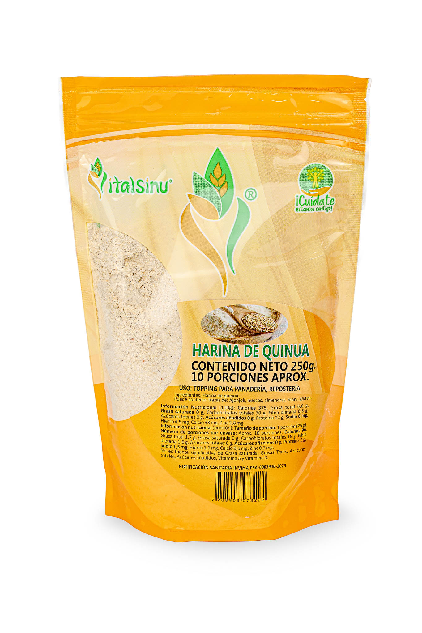 Harina de Quinua 250gr - Producto saludable Vitalsinú