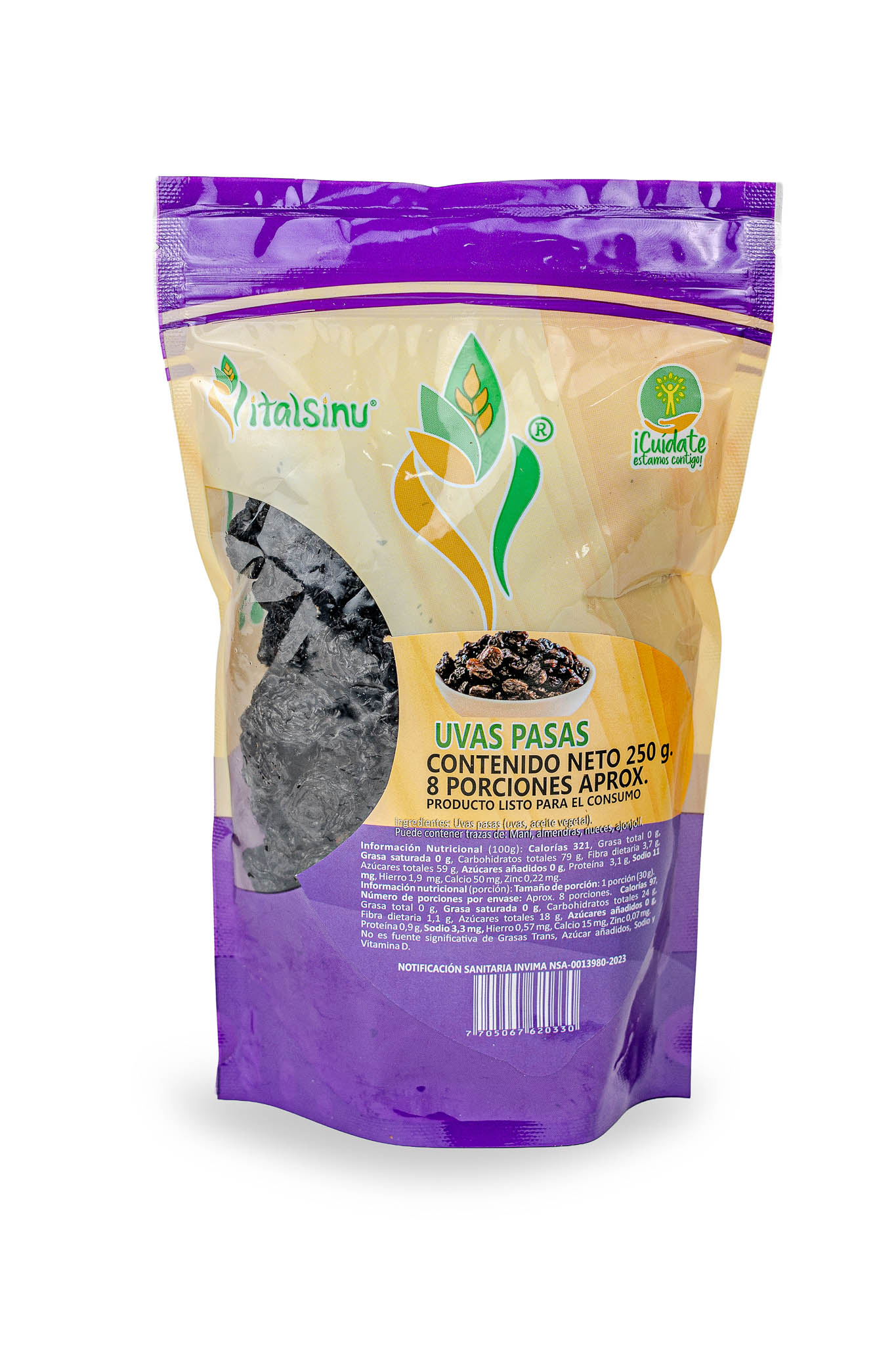 Uvas Pasas 250gr - Presentación disponible