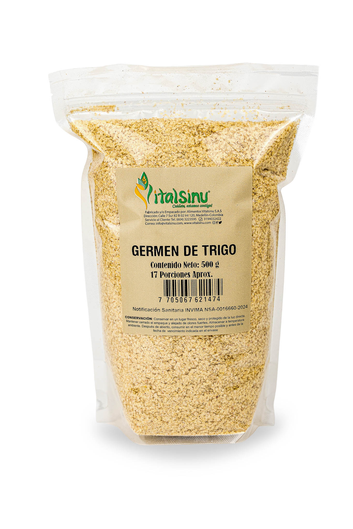 Germen de Trigo 500gr - Producto saludable Vitalsinú