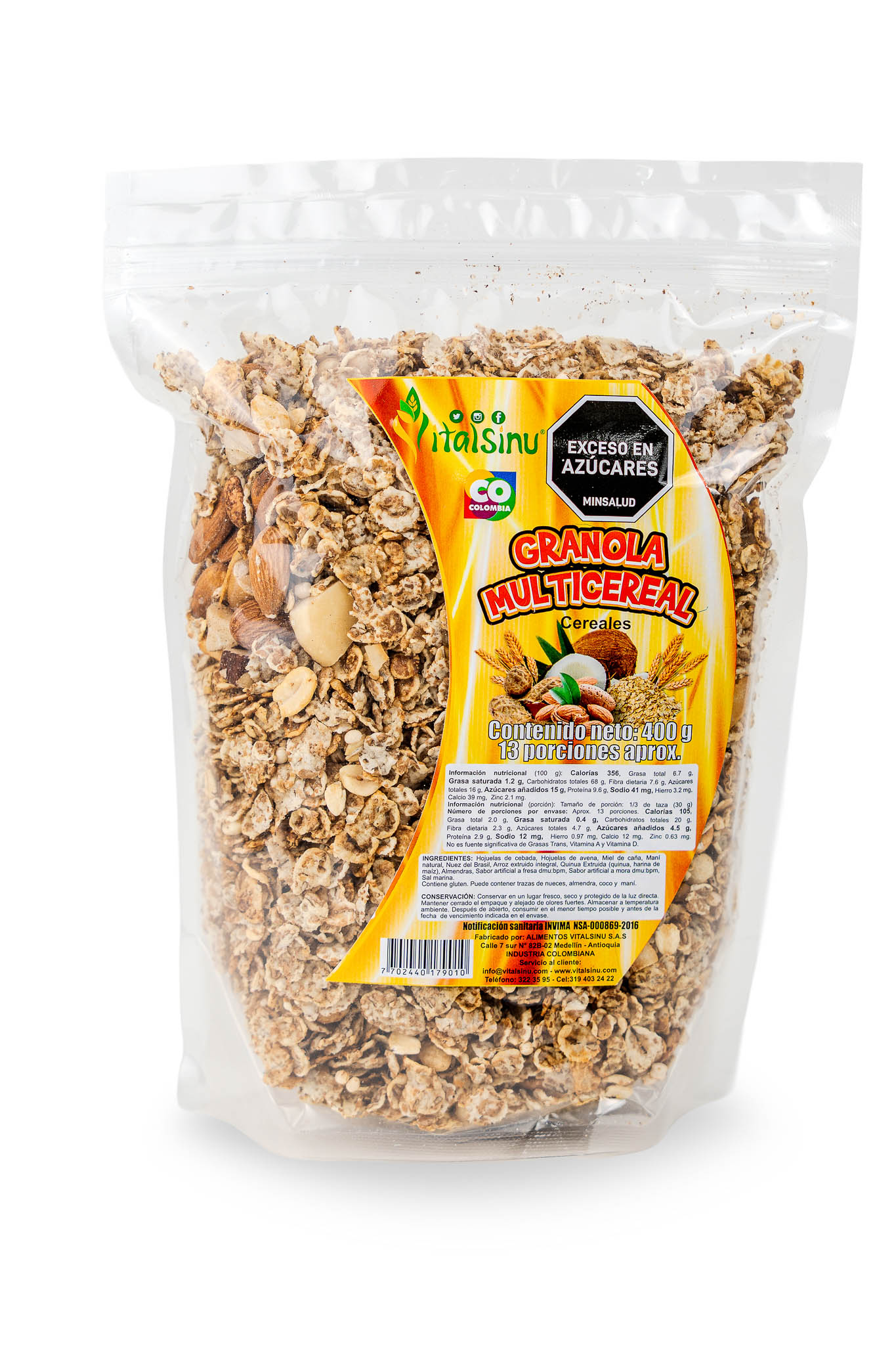 Granola Multicereal 400gr - Presentación disponible
