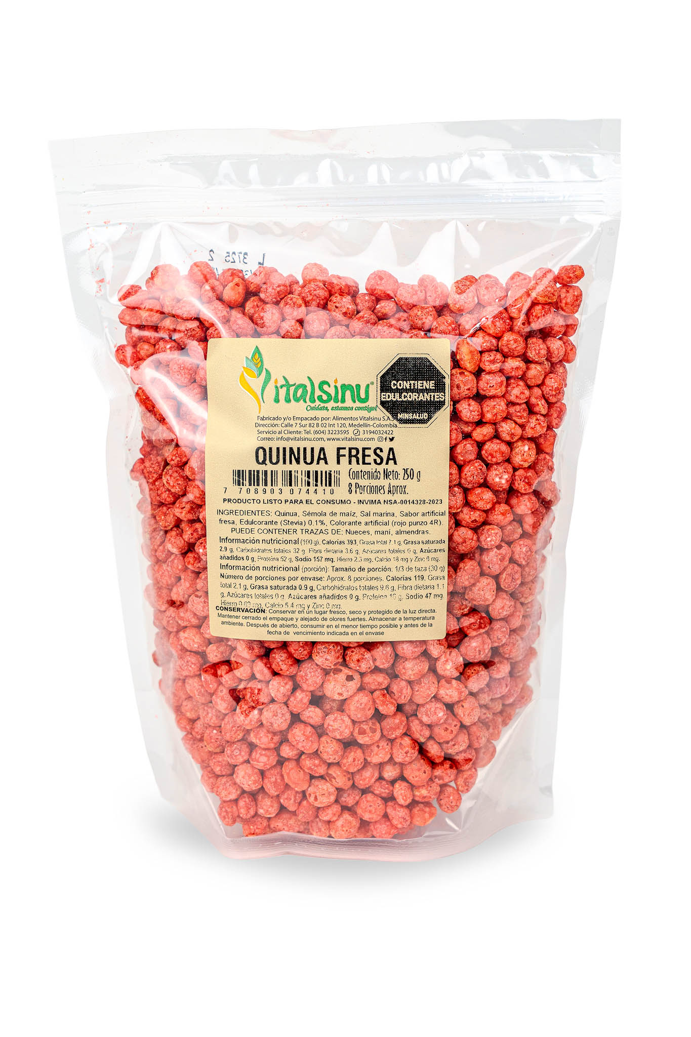Quinua Fresa 250gr - Producto saludable Vitalsinú
