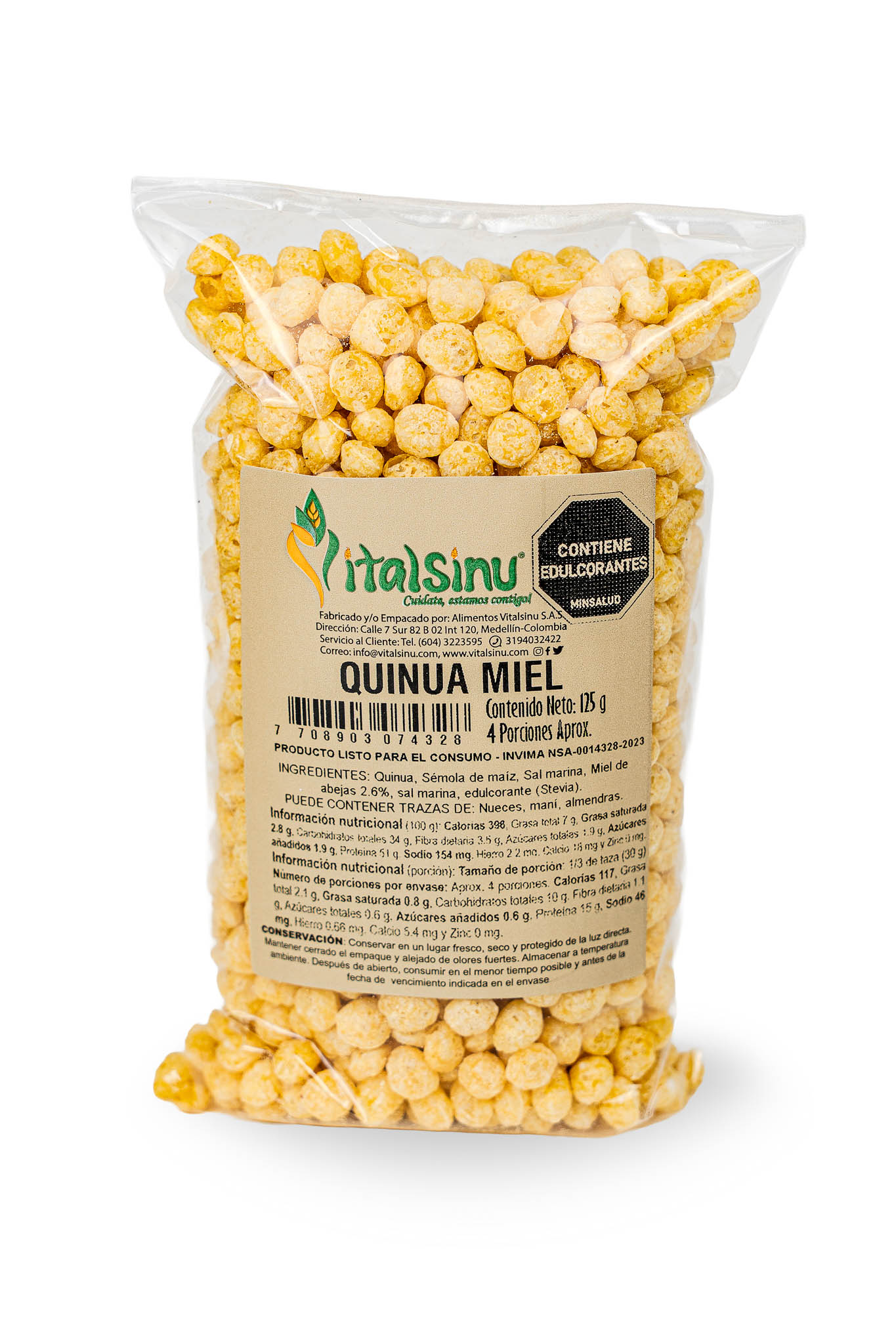 Quinua Miel 125gr - Producto saludable Vitalsinú