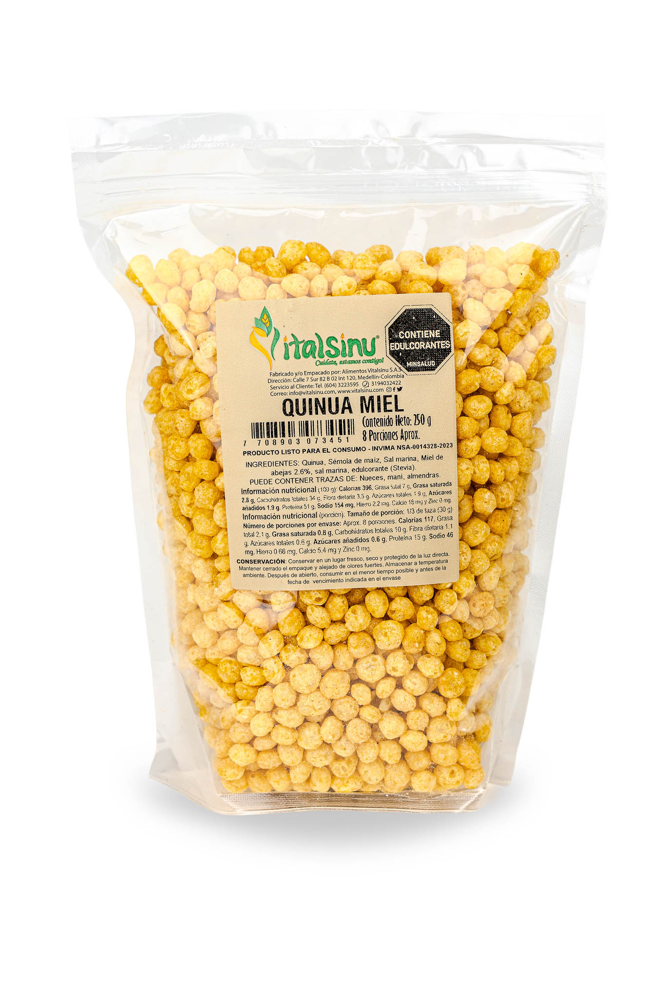Quinua Miel 250gr - Producto saludable Vitalsinú