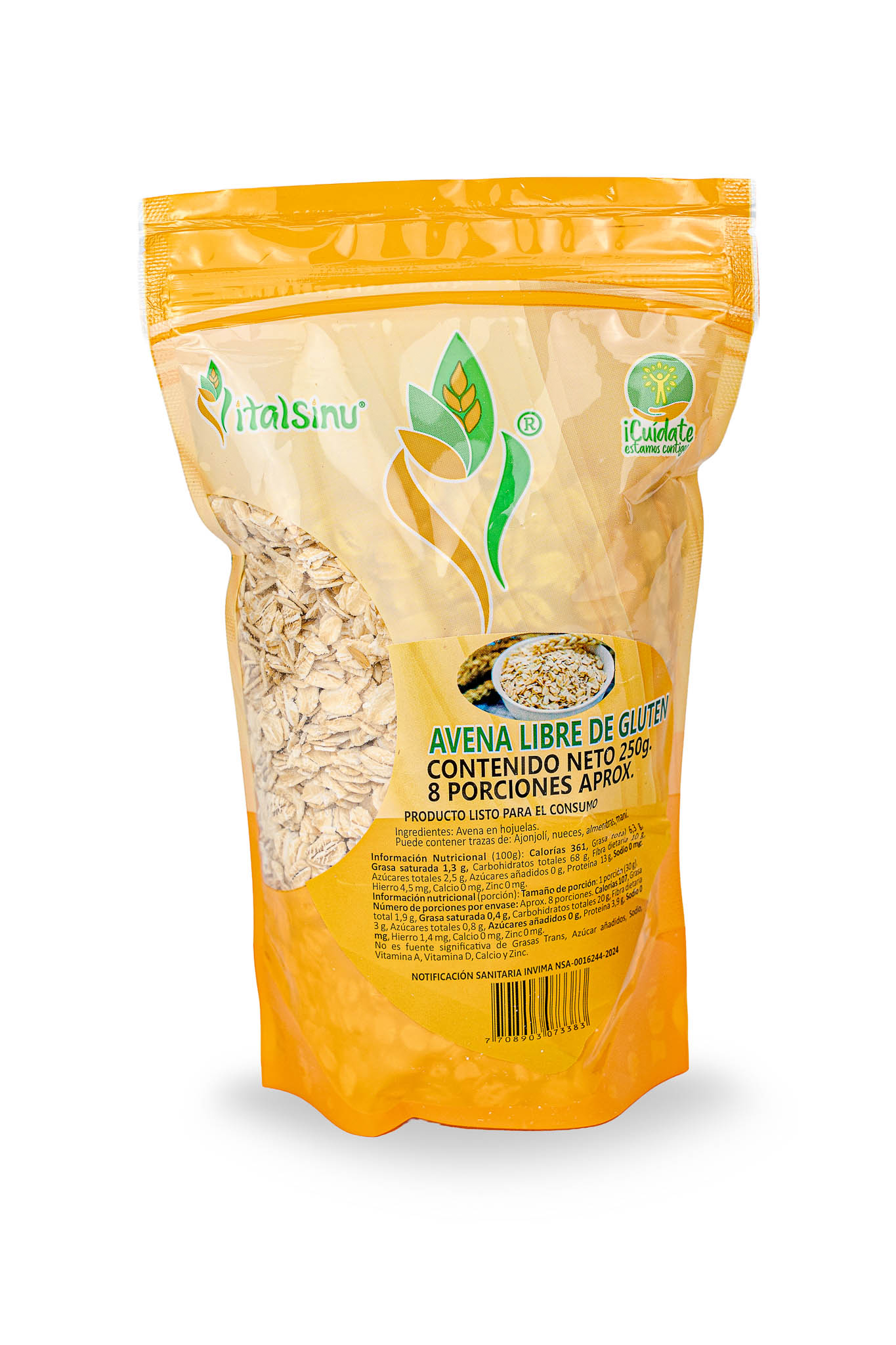 Avena Sin Gluten 250gr - Presentación disponible