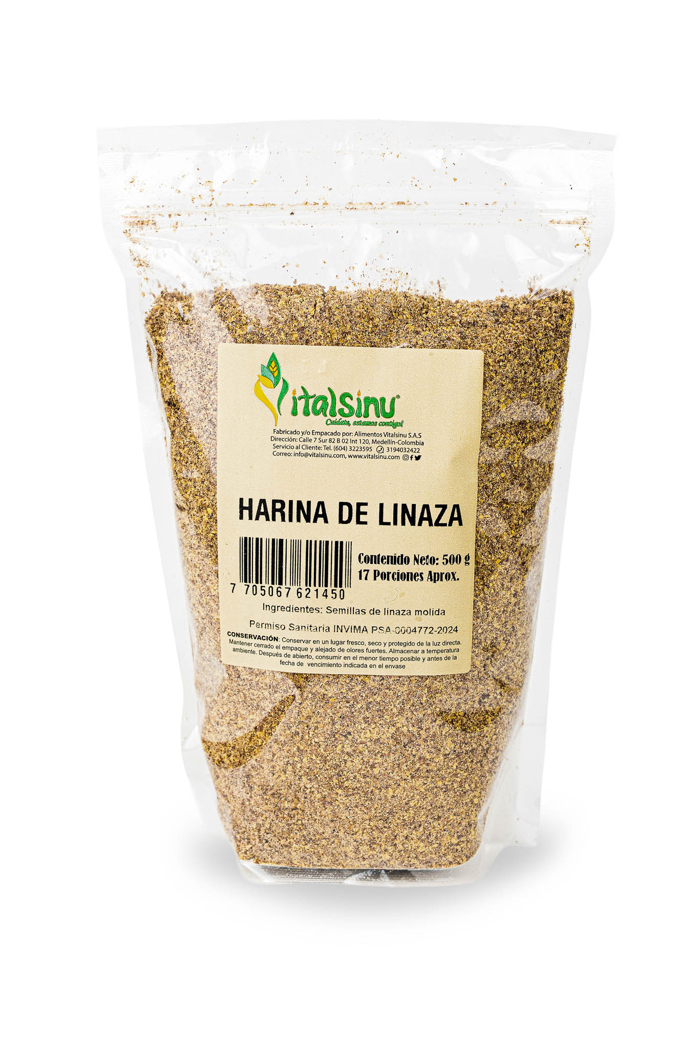 Harina de Linaza 500gr - Producto saludable Vitalsinú