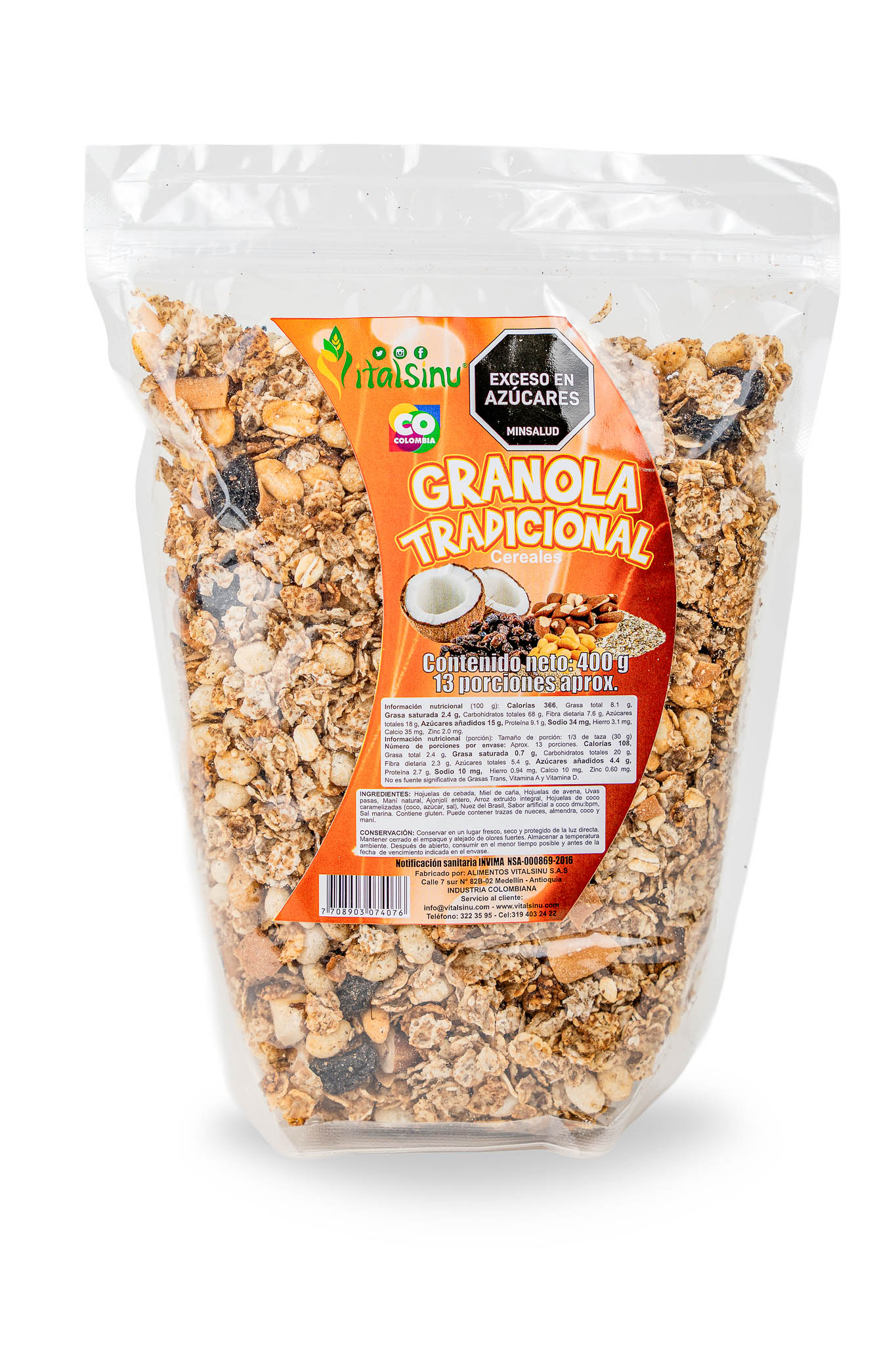 Granola Tradicional 400gr - Presentación disponible