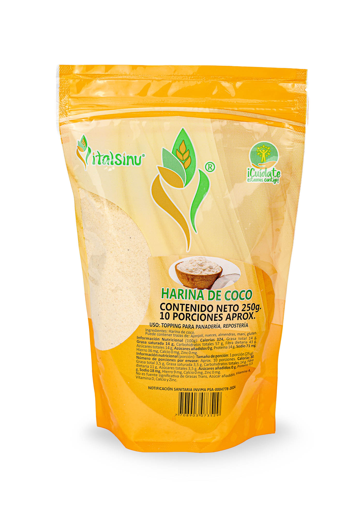 Harina de Coco 250gr - Presentación disponible