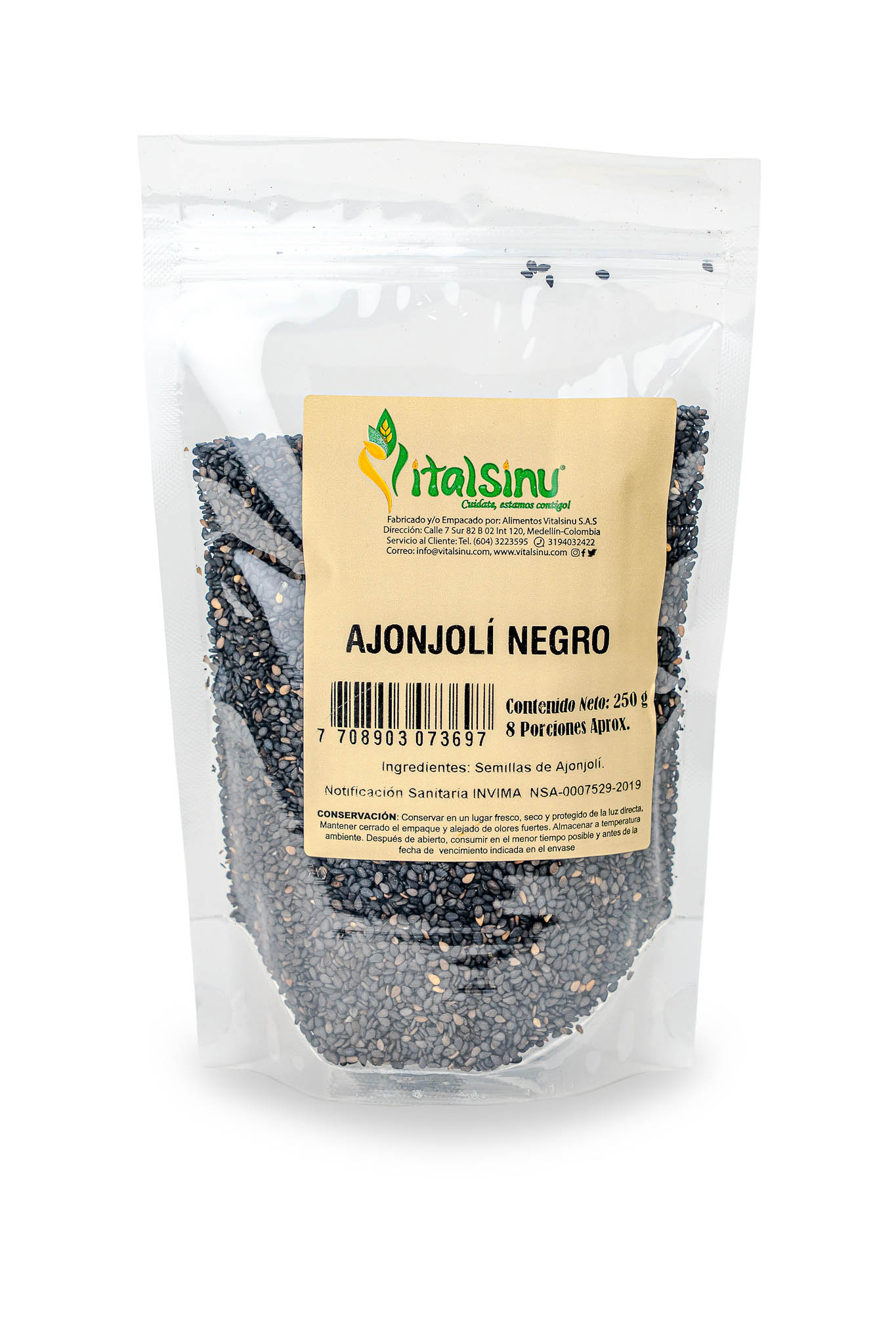 Ajonjolí Negro 250gr - Producto saludable Vitalsinú