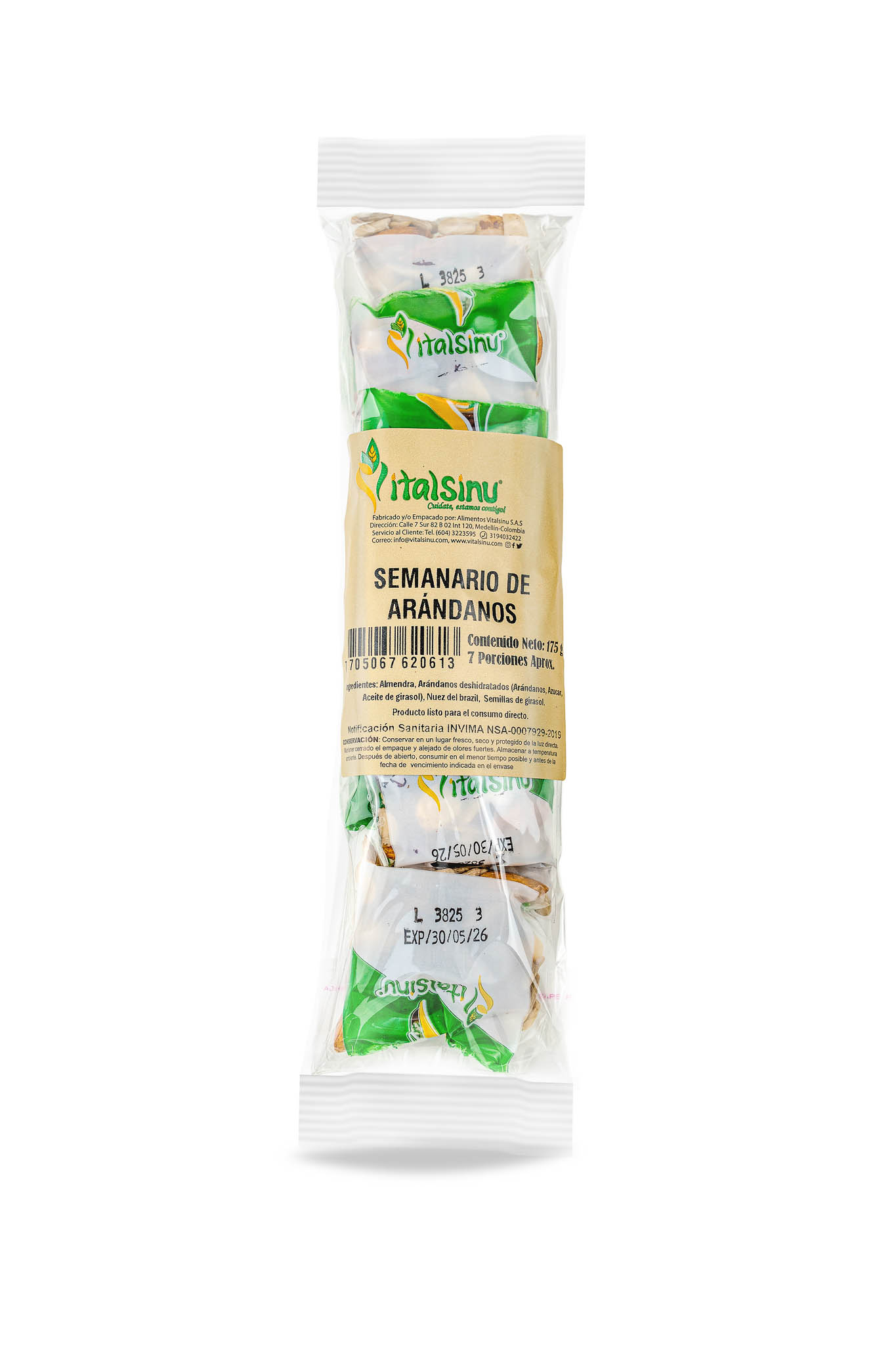 Semanario de Arándanos 175gr - Producto saludable Vitalsinú