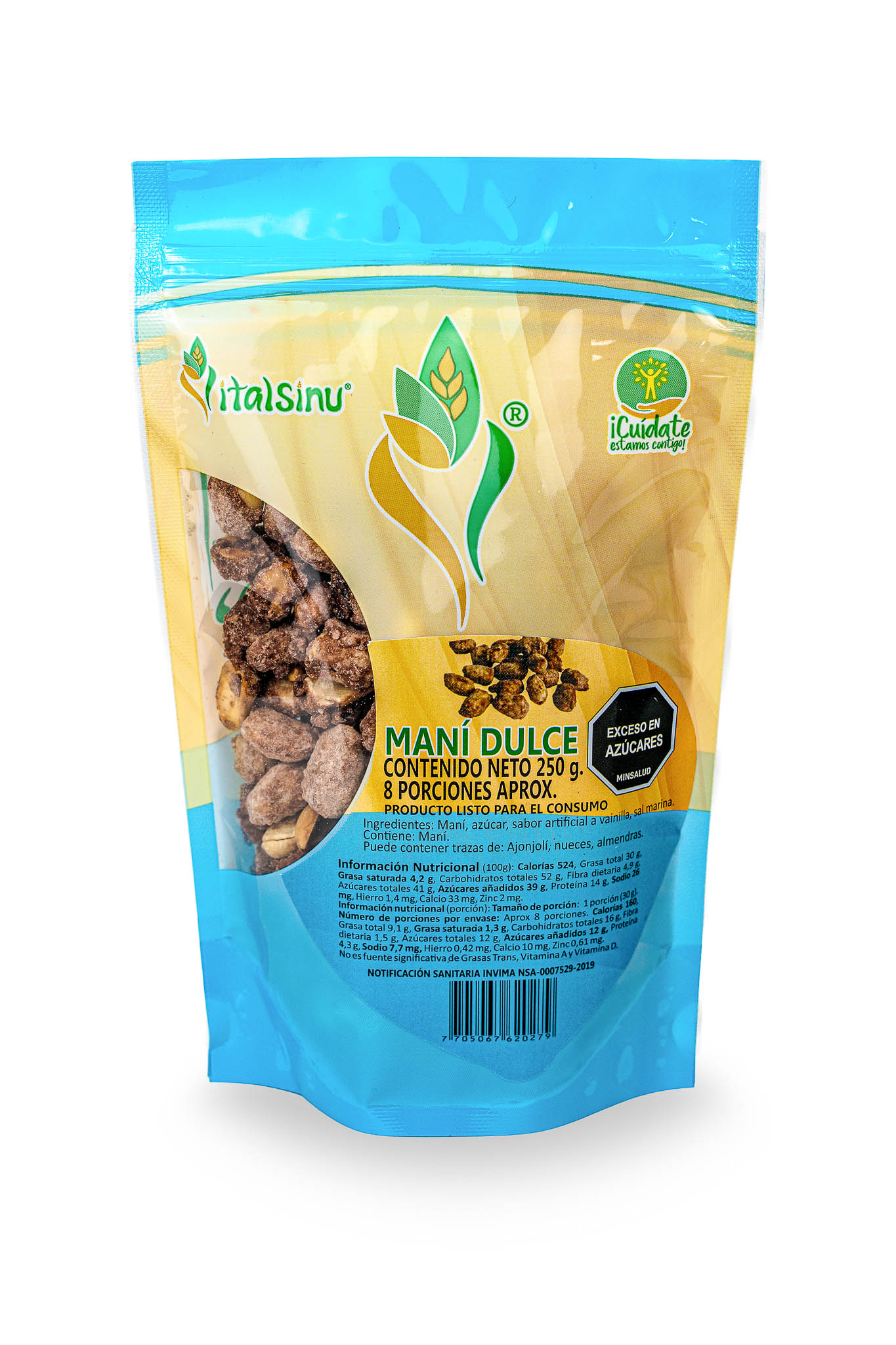 Maní Dulce 250gr - Producto saludable Vitalsinú