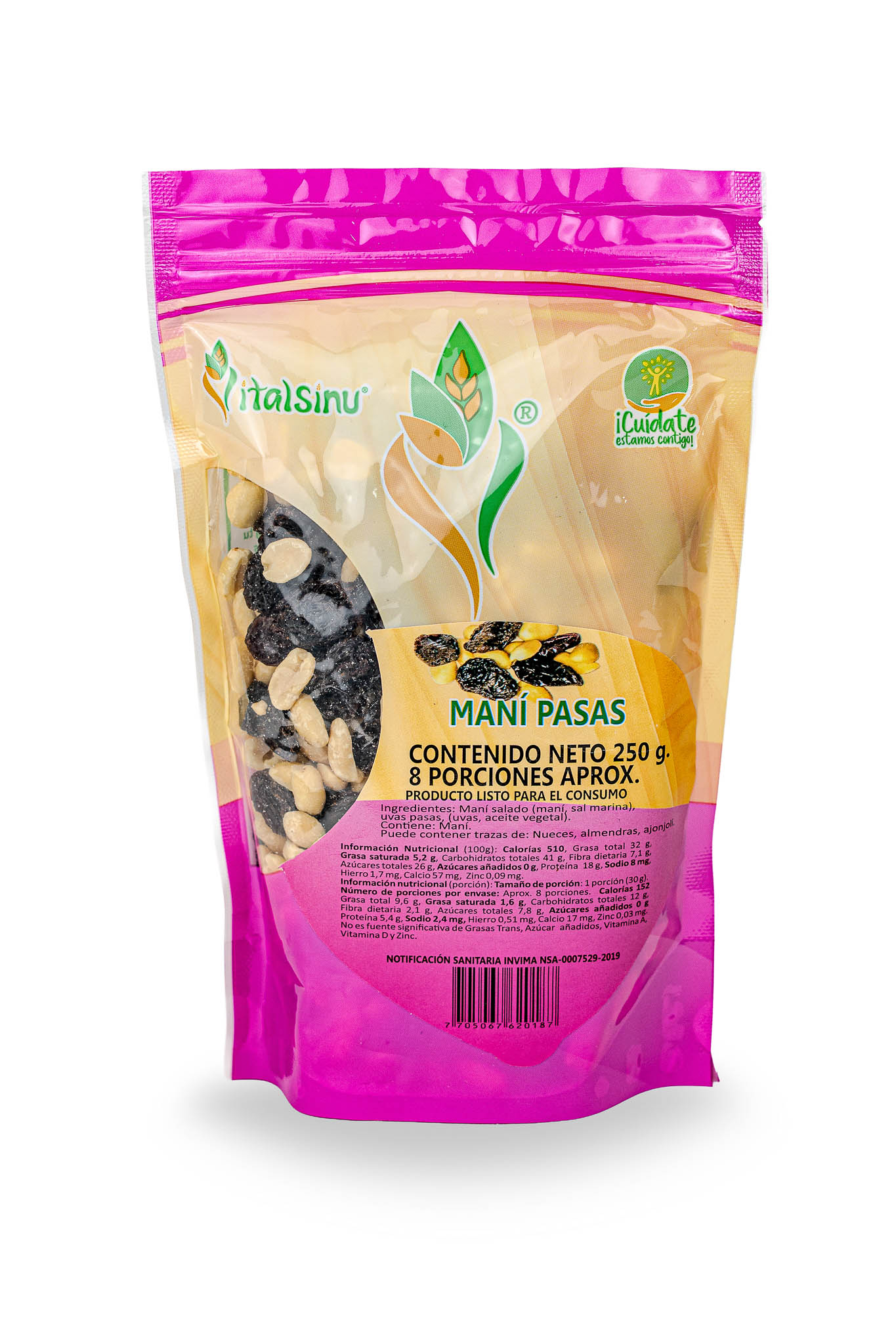 Maní Pasas 250gr - Presentación disponible