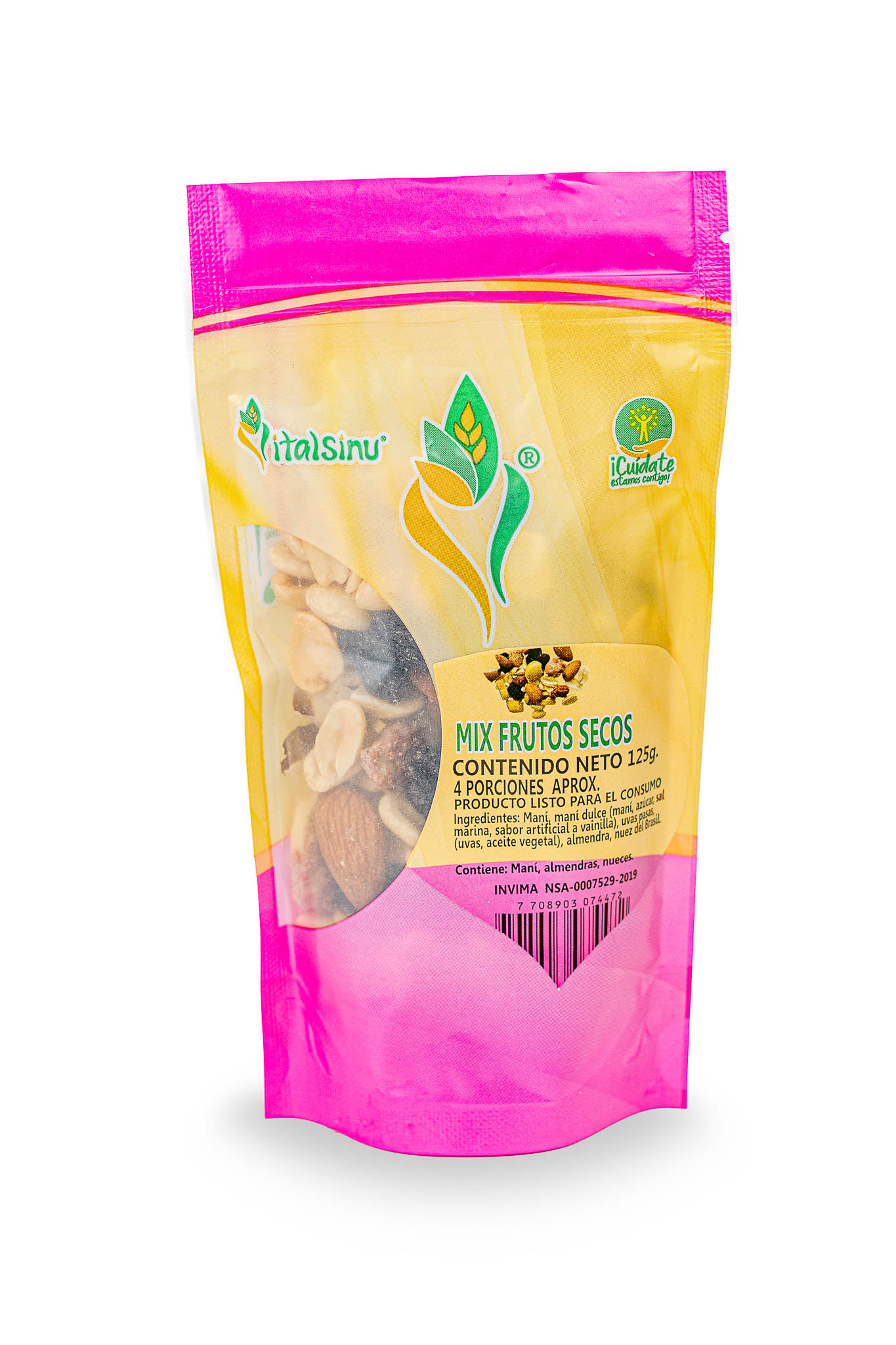 MIx Frutos Secos 125gr - Producto saludable Vitalsinú
