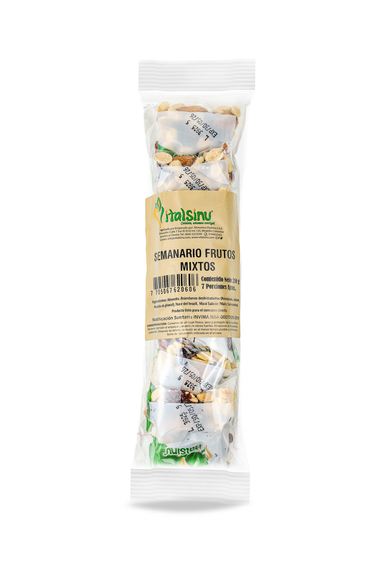 Semanario Frutos Mixtos 210gr - Producto saludable Vitalsinú