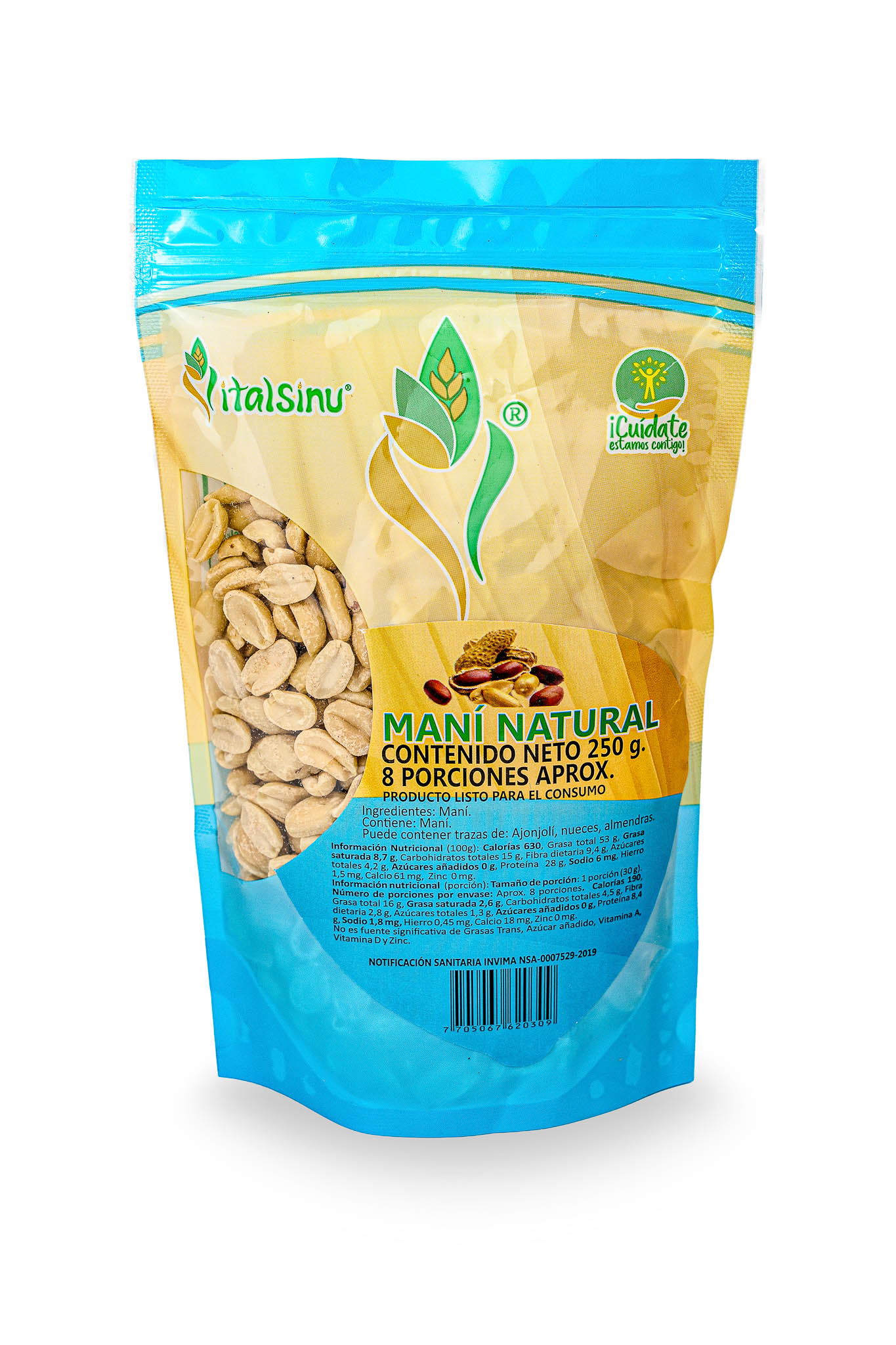Maní Natural 250gr - Presentación disponible